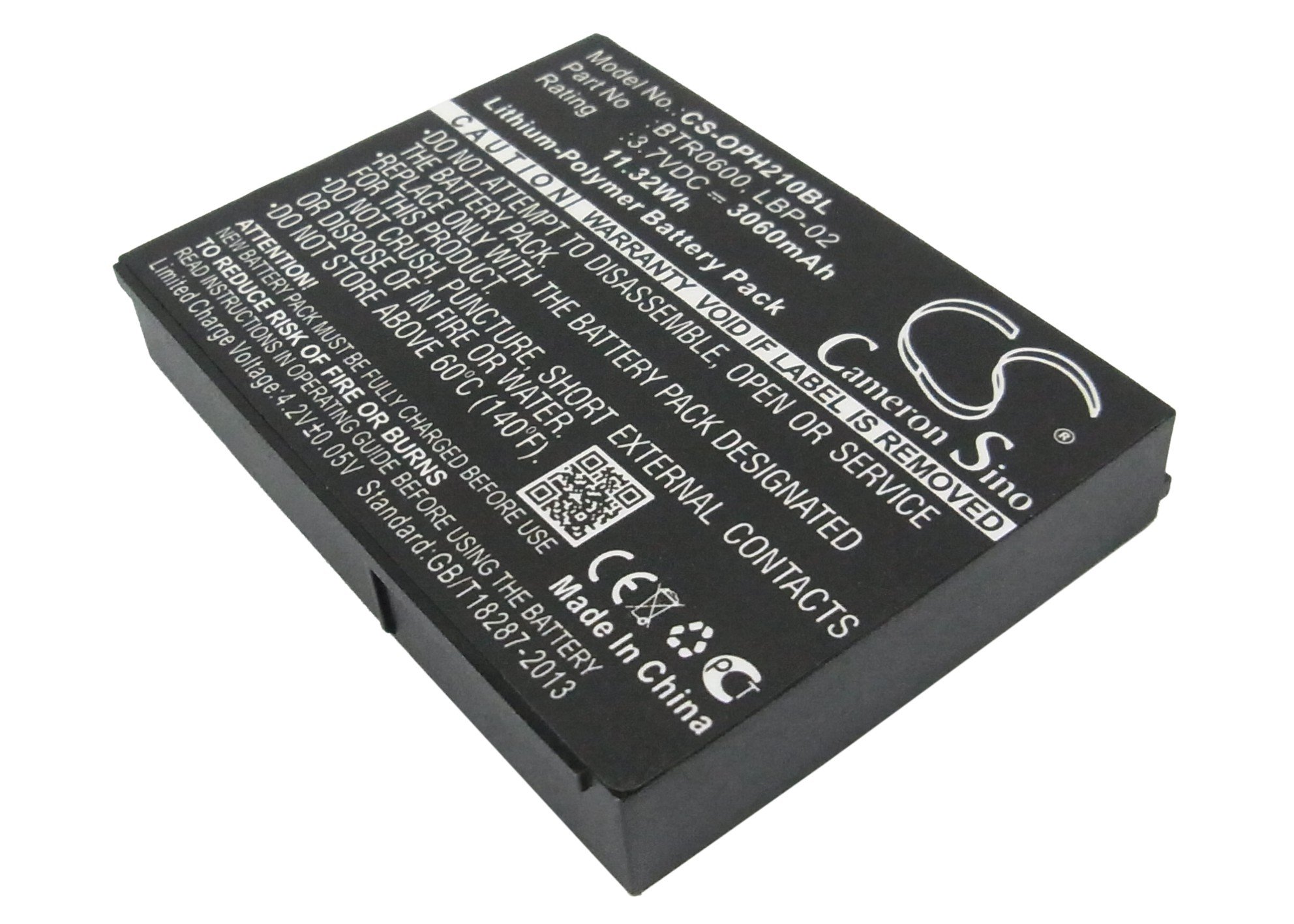 Opticon BTR0600, 02-BATLION-21, LBP-02, 2ICP48/65/11-2, 0B25-001M000 battery 3060mAh