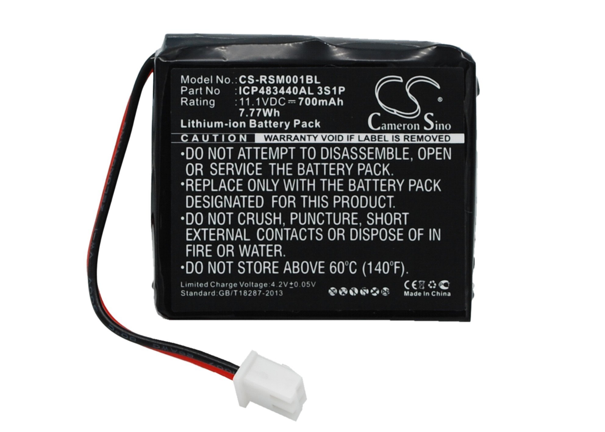Ratiotec ICP483440AL 3S1P makseterminali aku 700mAh
