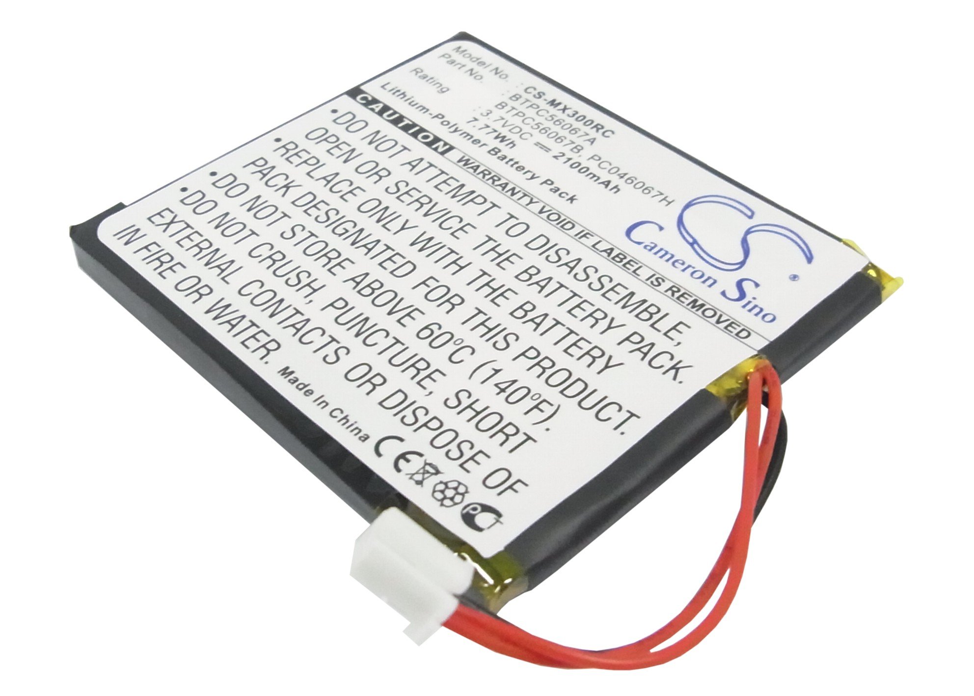 Crestron MT-1000C-BTP, MT-1000C-BTPN, BTPC56067A puldi aku 2100mAh