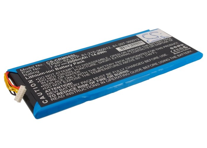 Crestron TPMC-8X-BTP, 81-215-360012, 81-207-392012 remote control battery 2000mAh