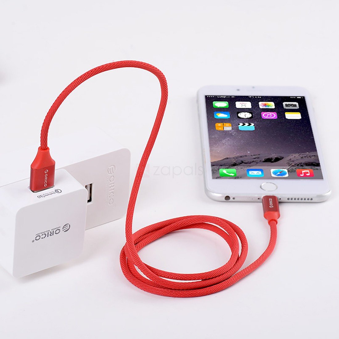 ORICO USB Lightning Battery Indicator punainen kaapeli (LTD)