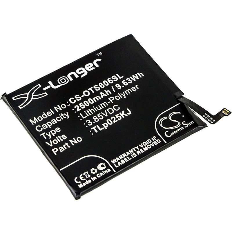 Alcatel TLp025K1, TLp025KJ 3.85V 2500mAh Li-Polymer tālruņa akumulators