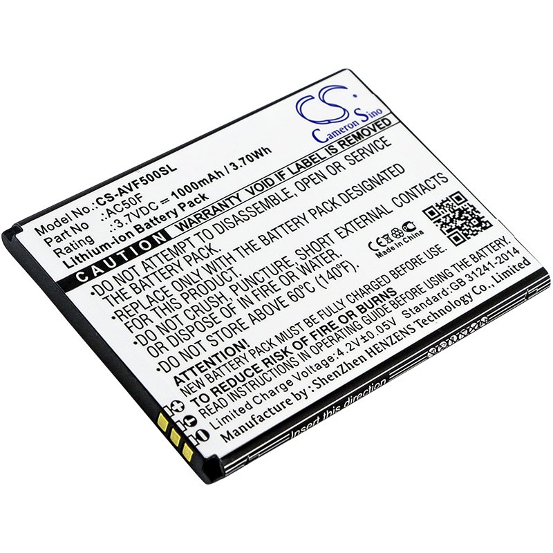 Archos AC50F, AC50FNEV 3.7V 1000mAh Li-ion аккумулятор телефона