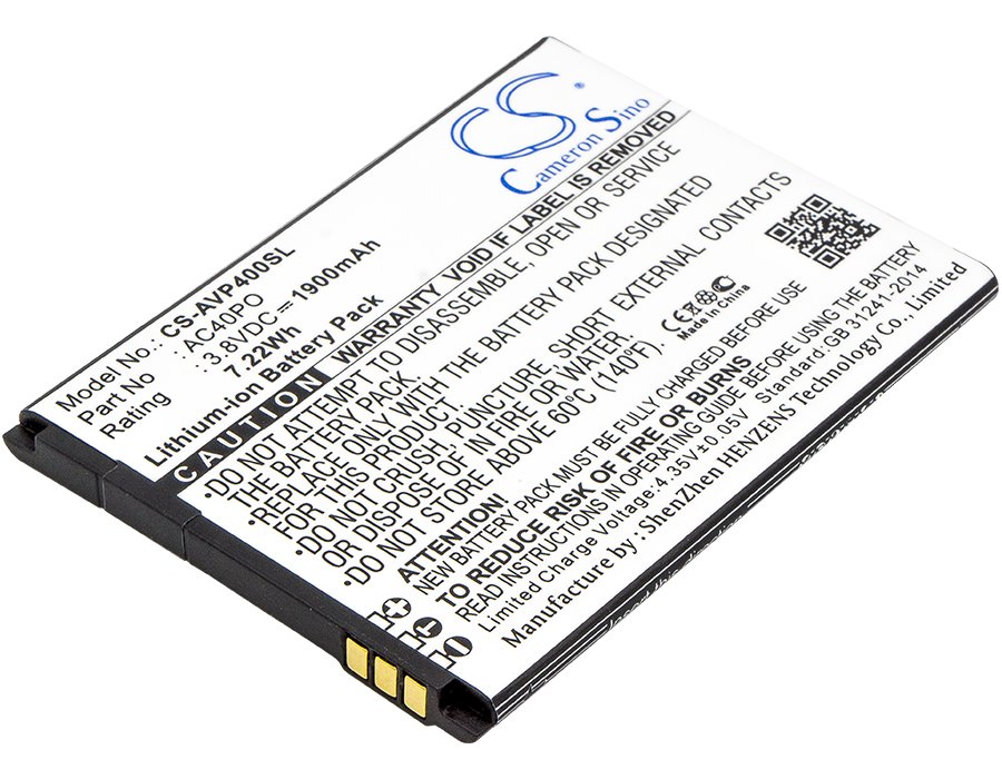 Archos AC40PO, BS975 3.8V 1900mAh Li-ion аккумулятор телефона