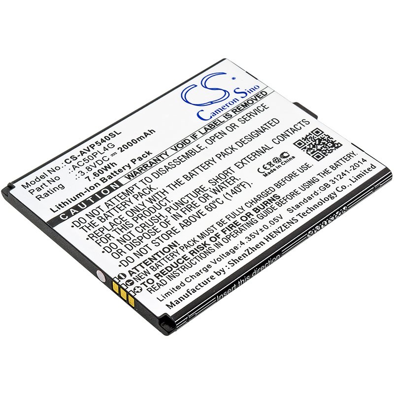 Archos AC50PL4G 3.8V 2000mAh Li-ion mobile phone battery