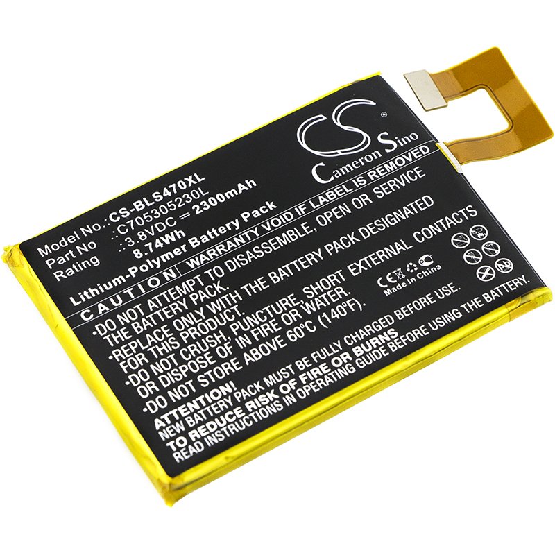 BLU C705305230L 3.8V 2300mAh Li-Polymer mobile phone battery