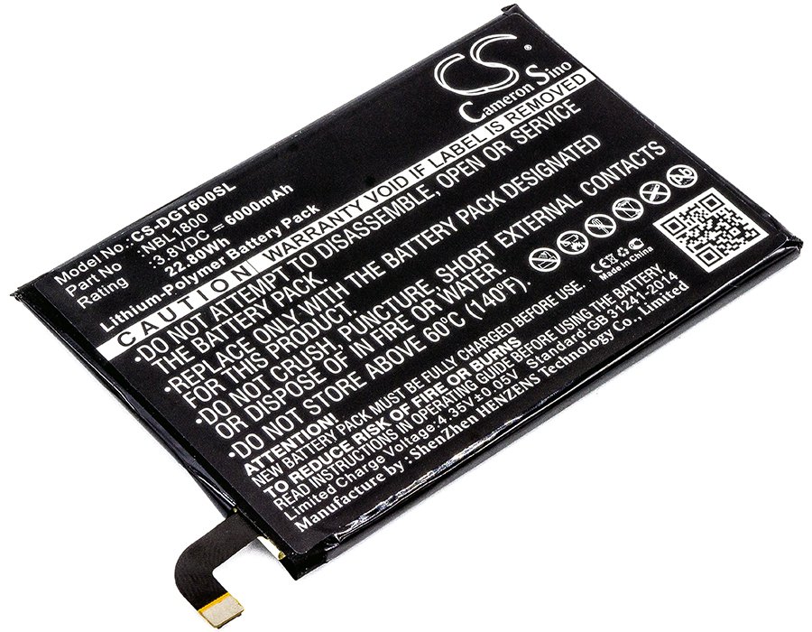 Doogee NBL1800, T6 3.8V 6000mAh Li-Polymer Mobilephone akumulatoru