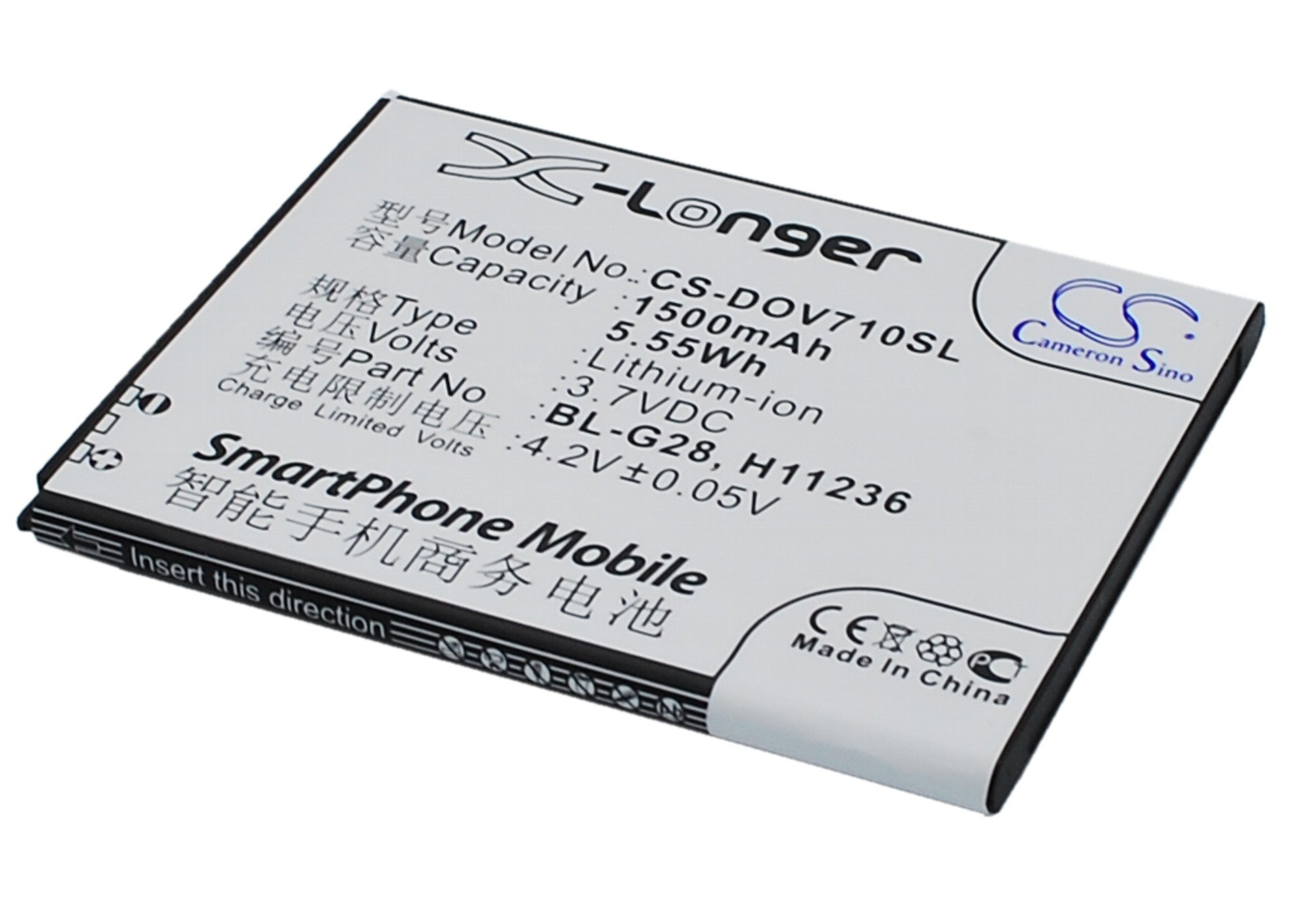 DOOV BL-G28 3.7V 1500mAh Li-ion Mobilephone akumulatoru