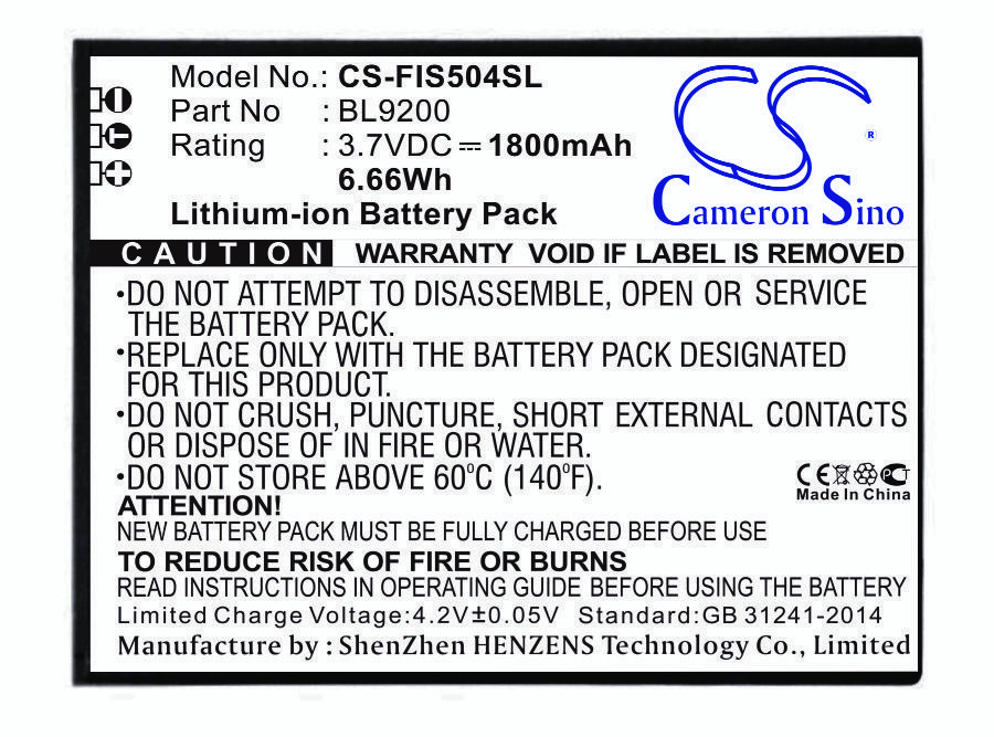 Fly BL9200 3.7V 1800mAh Li-ion Mobilephone aккумулятор
