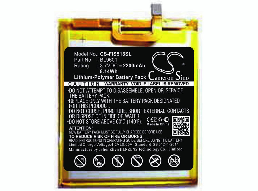 Fly BL9601 3.7V 2200mAh Li-Polymer mobile phone battery