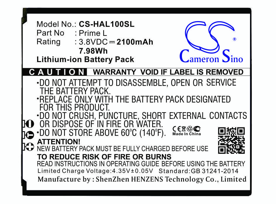 Highscreen Prime L 3.8V 2100mAh Li-ion Mobilephone akumulatoru