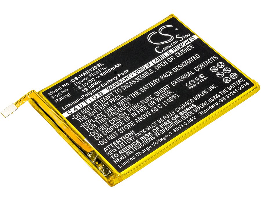 Highscreen Power Five 3.8V 5000mAh Li-Polymer Mobilephone akumulatoru