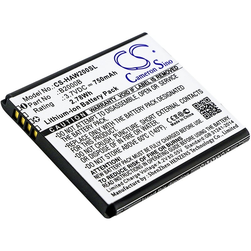 Highscreen B2000B 3.7V 750mAh Li-ion Mobilephone akumulatoru