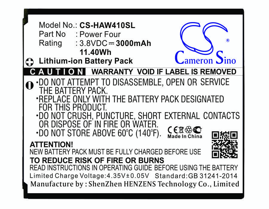 Highscreen Power Four 3.8V 3000mAh Li-ion Mobilephone akumulatoru
