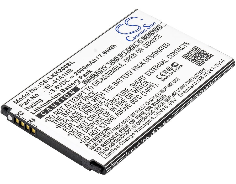LG BL-41A1HB, EAC63319901 3.8V 2000mAh Li-ion Mobilephone aккумулятор