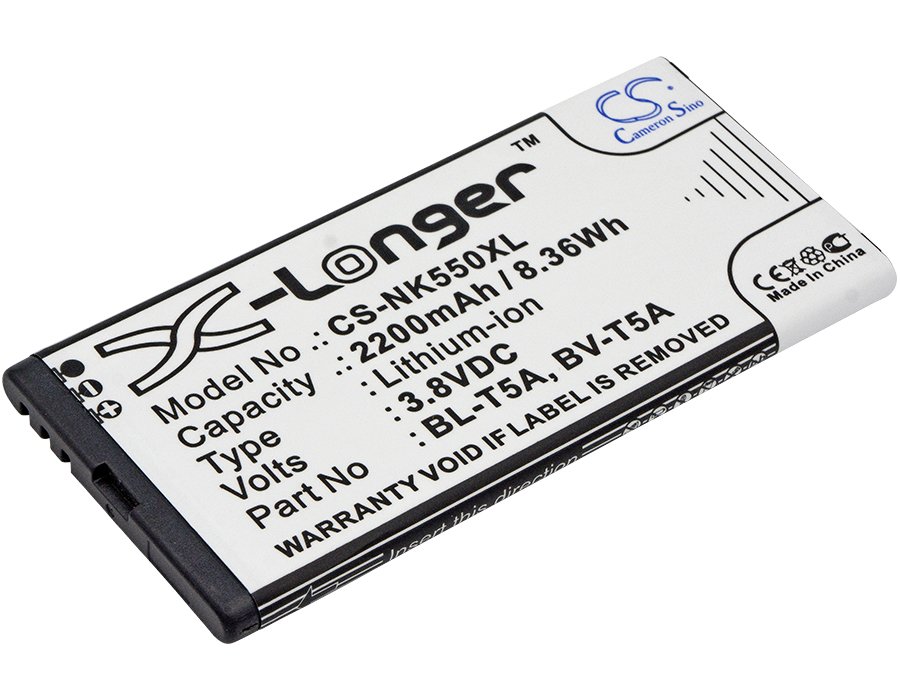 Nokia BL-T5A, BV-T5A 3.8V 2200mAh Li-ion Mobilephone akumulatoru