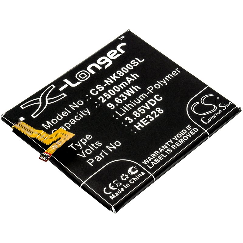 Nokia HE328 3.85V 2500mAh Li-Polymer Mobilephone akumulatoru