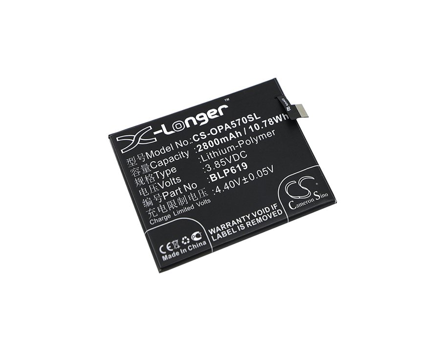 OPPO BLP619 3.85V 2800mAh Li-Polymer Mobilephone akumulatoru