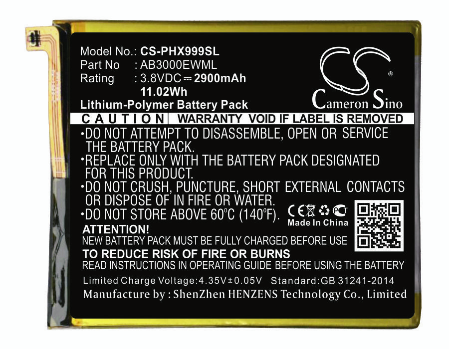 Philips AB3000EWML 3.8V 2900mAh Li-Polymer Mobilephone akumulatoru