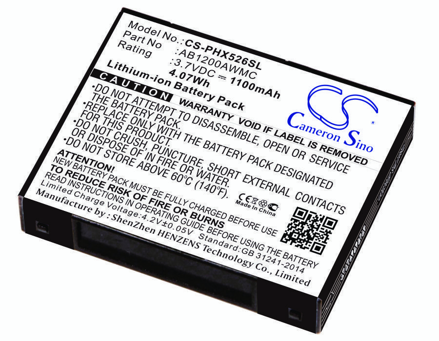 Philips AB1200AWMC 3.7V 1100mAh Li-ion Mobilephone akumulatoru