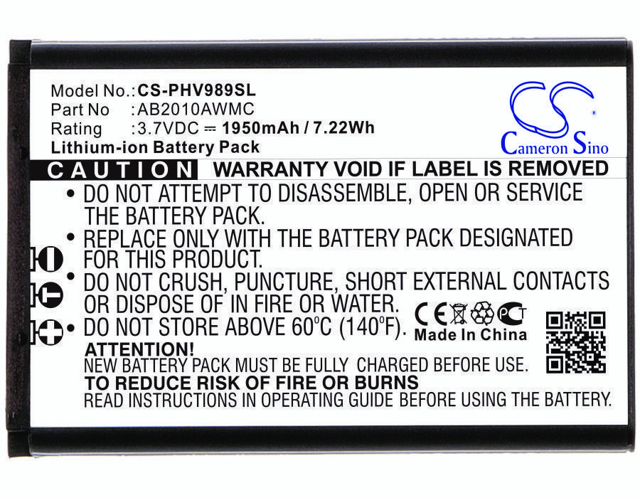Philips AB2010AWMC 3.7V 1950mAh Li-ion Mobilephone akumulatoru
