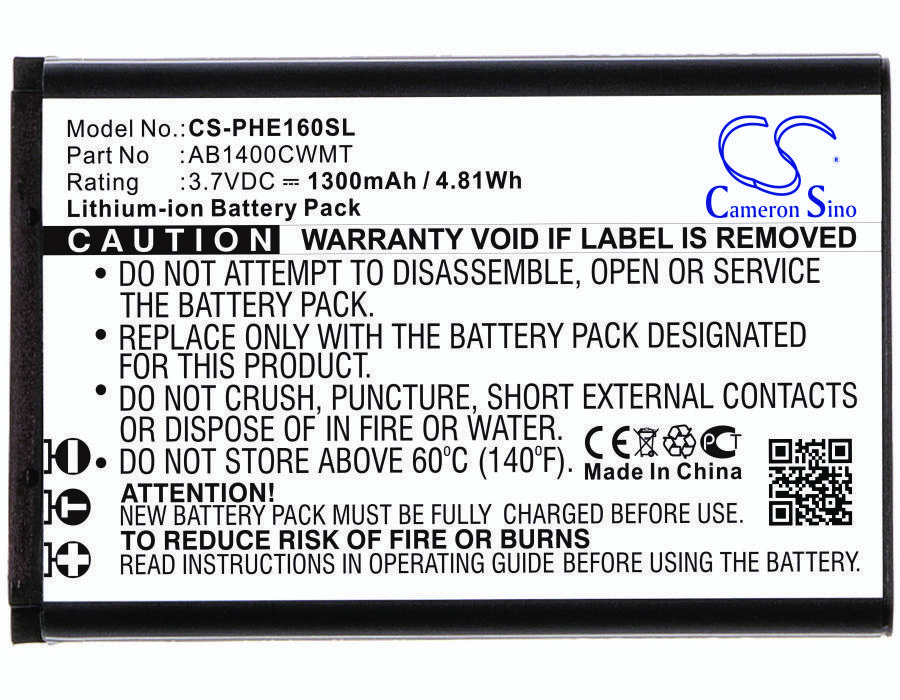 Philips AB1400CWMT 3.7V 1300mAh Li-ion Mobilephone akumulatoru