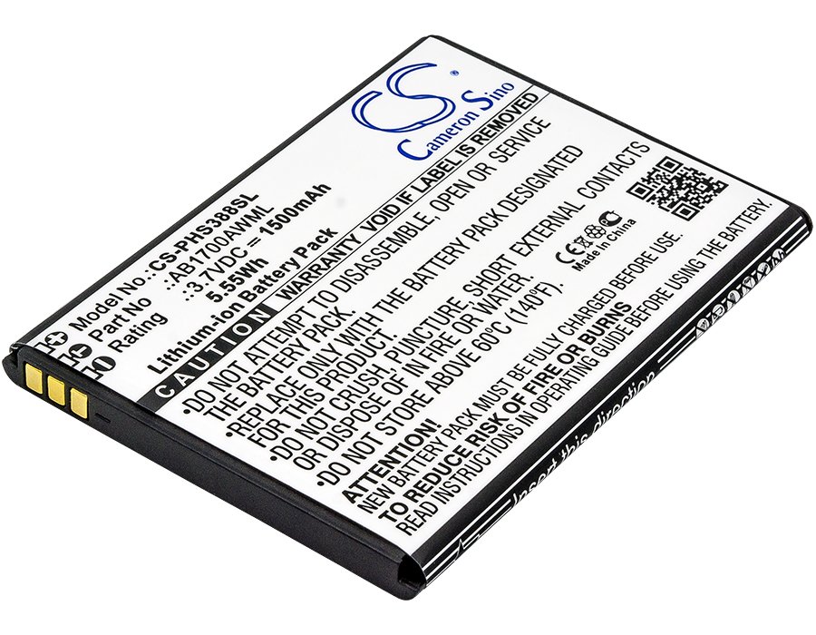 Philips AB1700AWML 3.7V 1500mAh Li-ion Mobilephone akumulatoru