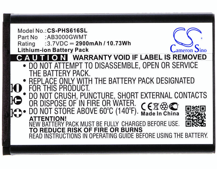 Philips AB3000GWMT 3.7V 2900mAh Li-ion Mobilephone akumulatoru