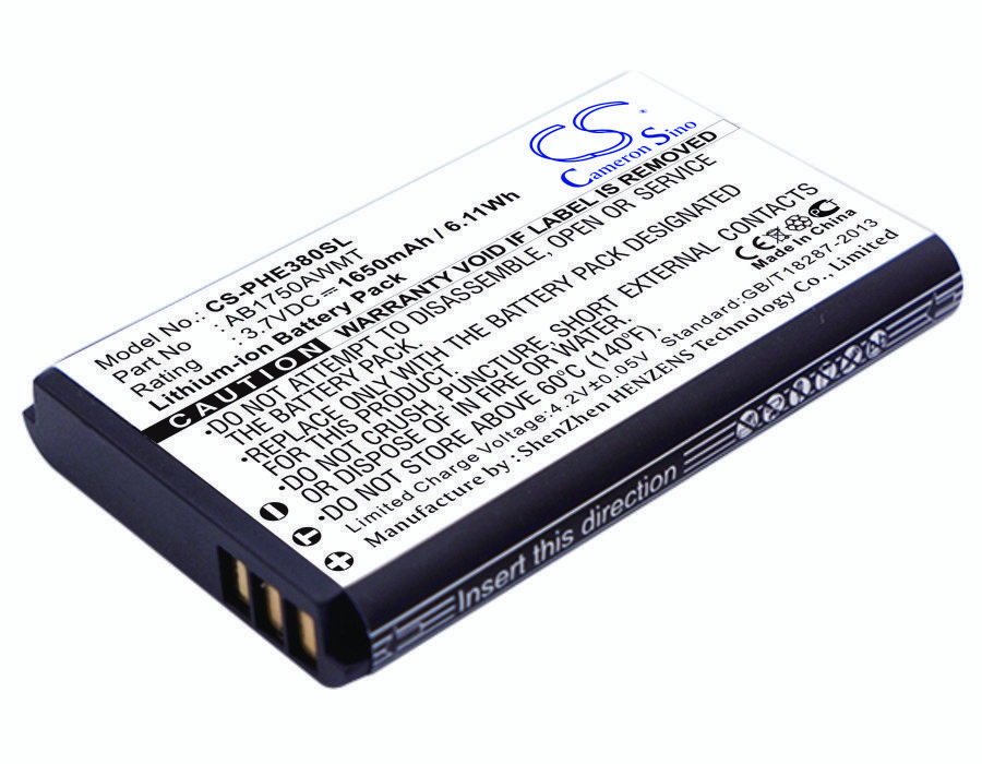 Philips AB1750AWMT 3.7V 1650mAh Li-ion Mobilephone akumulatoru