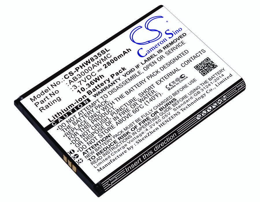 Philips AB3000AWMC 3.7V 2800mAh Li-ion Mobilephone akumulatoru