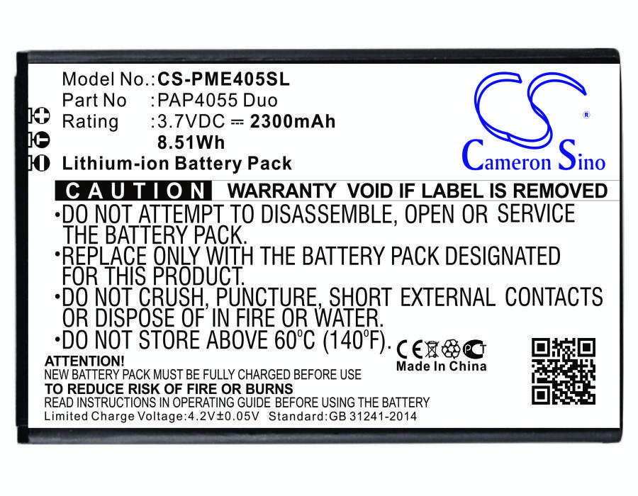 Prestigio PAP4055 Duo 3.7V 2300mAh Li-ion Mobilephone akumulatoru
