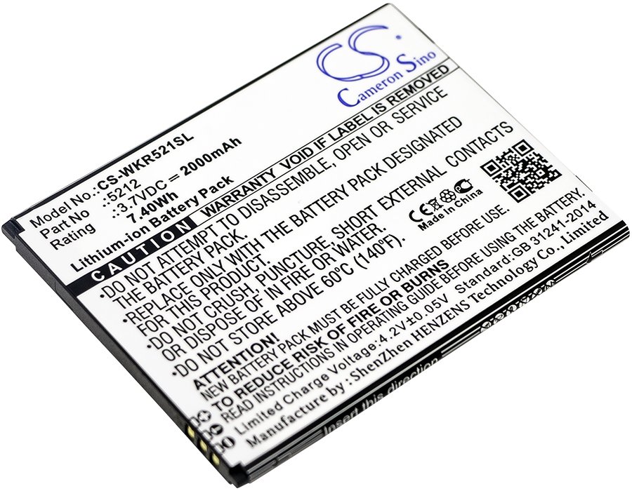Wiko 5212 3.7V 2000mAh Li-ion mobiiltelefoni aku
