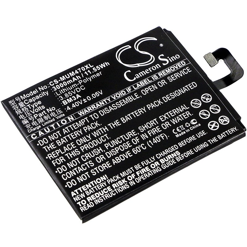 Xiaomi BM3A 3.85V 3000mAh Li-Polymer Mobilephone akumulatoru
