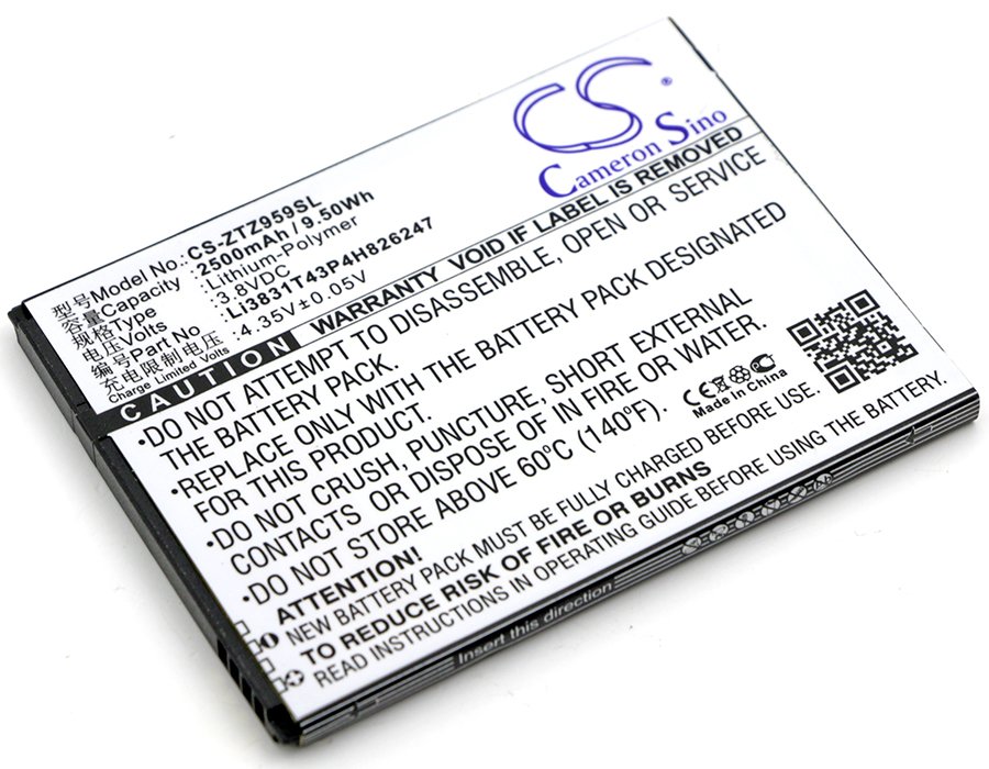 ZTE Li3831T43P4H826247 3.8V 2500mAh Li-Polymer mobilā telefona akumulators
