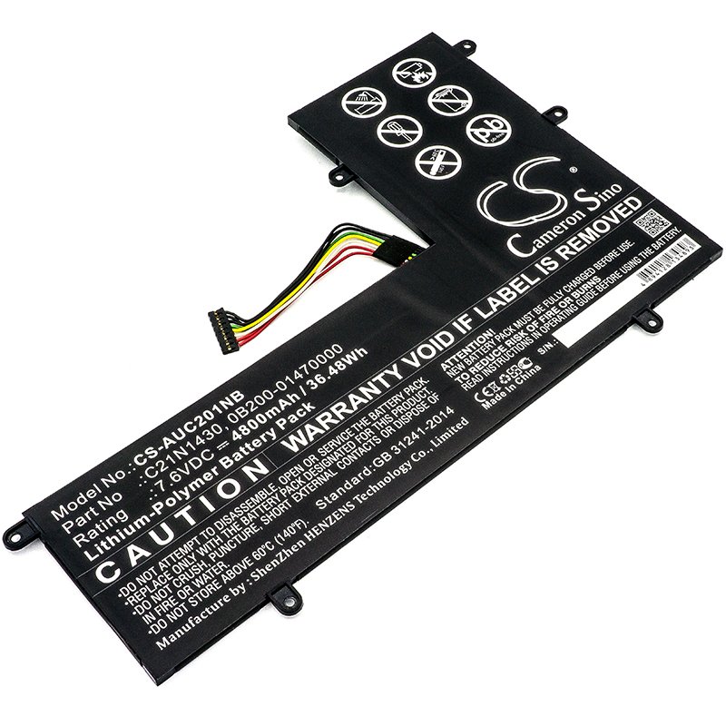 CS aккумулятор для лаптопa Asus 0B200-01470000, C21N1430 7.6V 4800mAh Li-Polymer