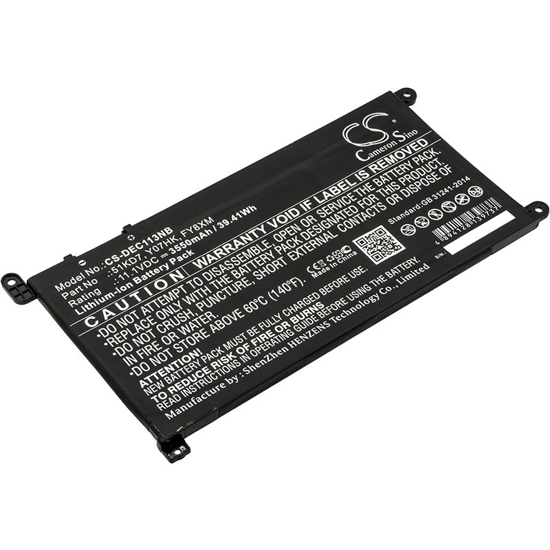 CS sülearvuti aku DELL 51KD7, FY8XM, Y07HK 11.1V 3550mAh Li-ion