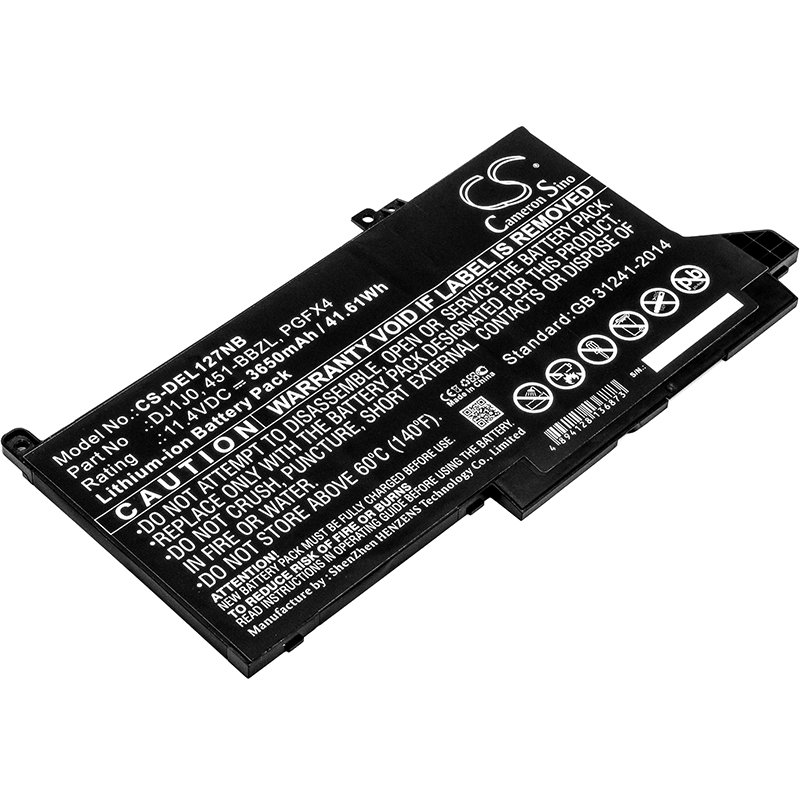 CS sülearvuti aku DELL 451-BBZL, DJ1J0, ONFOH, PGFX4 11.4V 3650mAh Li-ion