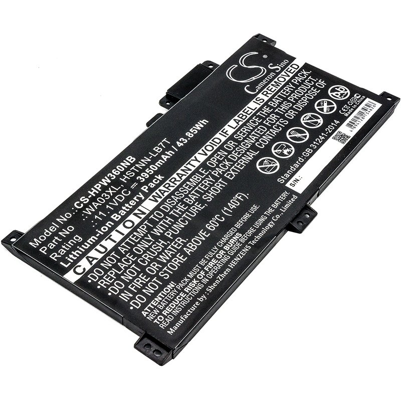 CS kannettavan akku  HP 916367-421, 916367-541, WA03XL, WAO3XL 11.1V 3950mAh Li-ion