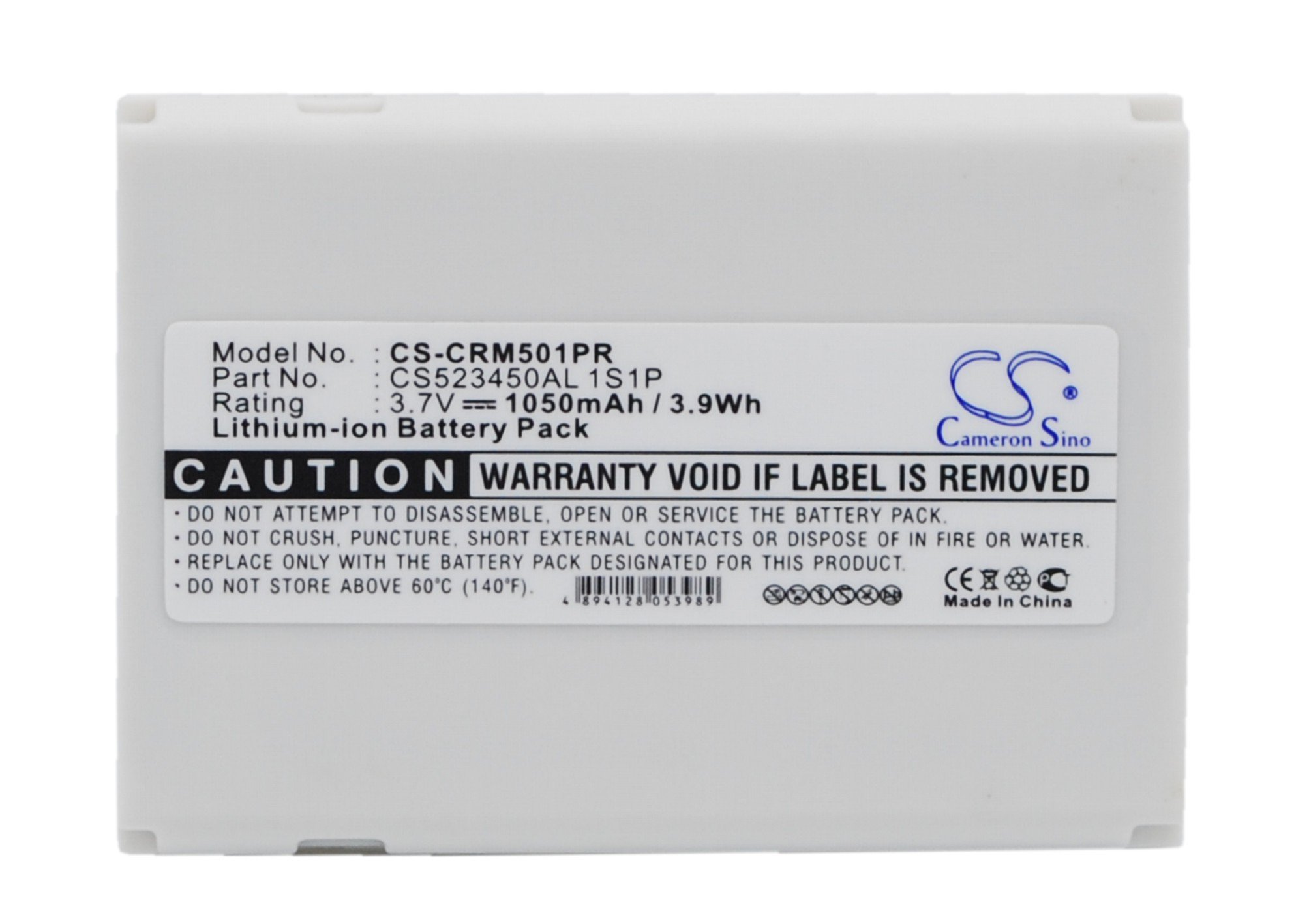 CriticalResponse CS523450AL 1S1P 3.7V 1050mAh Li-ion piipari aku