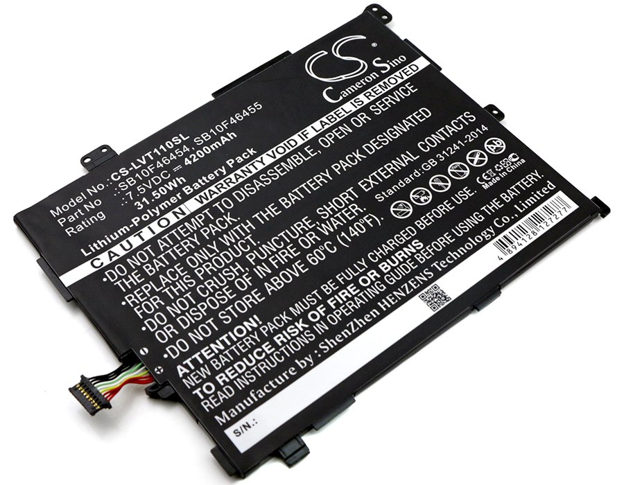Lenovo 00HW016, 00HW017, ASM SB10F46455, SB10F46456 7.5V 4200mAh Li-Polymer Tablet akumulatoru