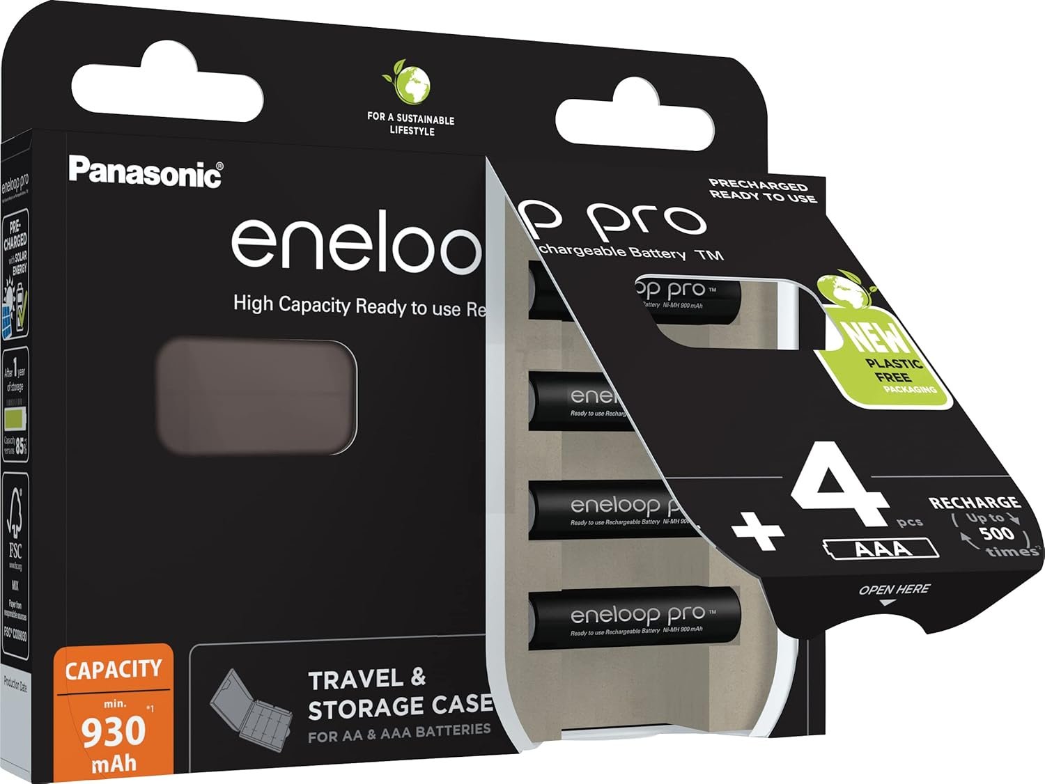 Eneloop pro Micro BK-4HCDEC4BE AAA rechargeable battery 4-pack + box
