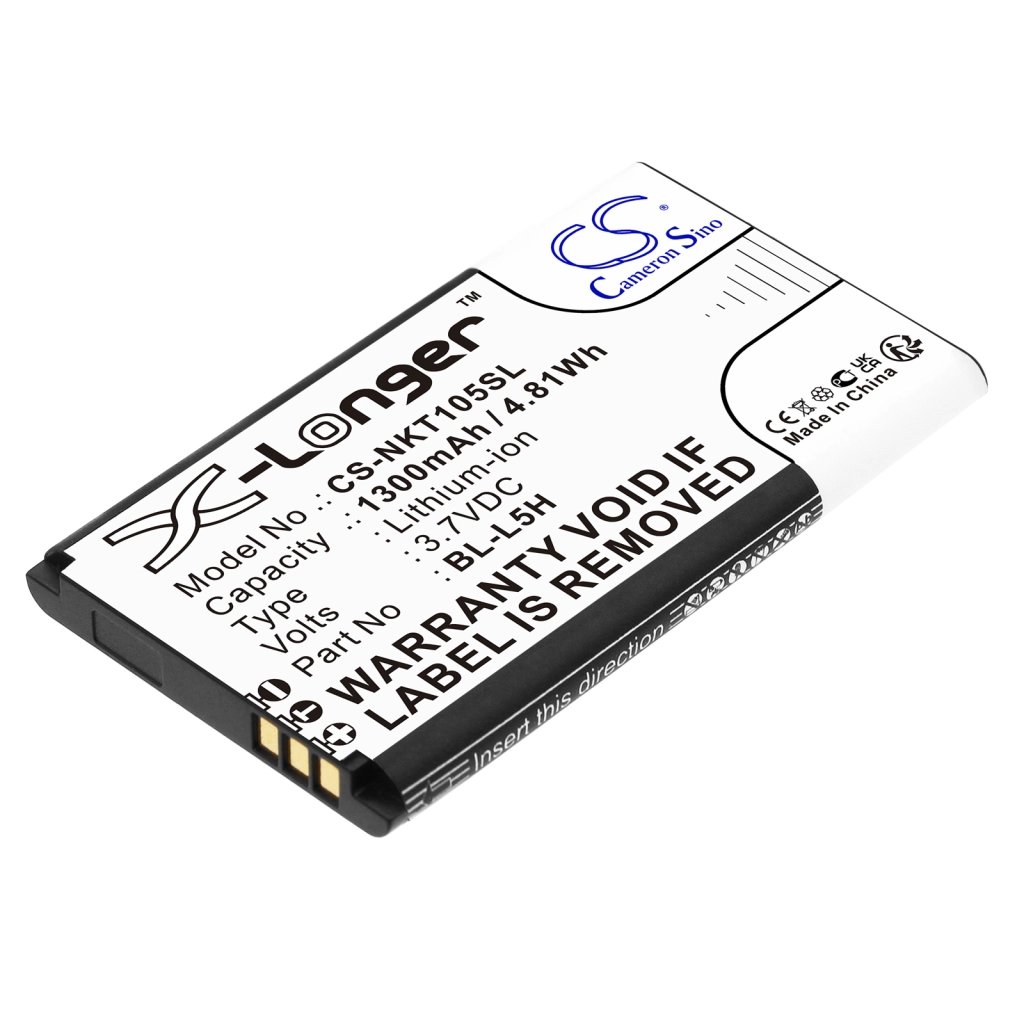 Nokia BL-L5H 3.7V 1300mAh / 4.81Wh mobiiltelefoni aku