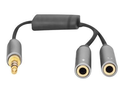 DIGITUS Audio adapter cable DB-510320-002-S - 3.5 mm jack / 2x 3.5 mm socket - 20 cm