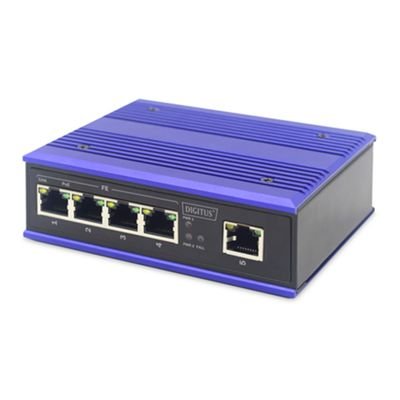 DIGITUS Switch DIGITUS DN-650107 - 4 Ports - 4x GE (10/100/1000) - 4x PoE - 1x Uplink
