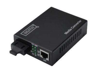 DIGITUS Professional DN-82120-1 - fiber media converter - 10Mb LAN, 100Mb LAN, 1GbE