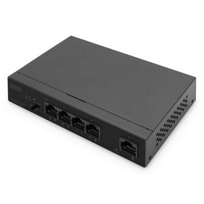 DIGITUS Switch DN-95330-1 - 4 Ports - 4x GE (10/100/1000) - 4x PoE - 1x Uplink