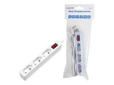 LogiLink 3-port socket strip Slim LPS230