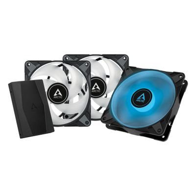 Case ACC Arctic P12 Fan 12cm PWM PST RGB Black 3pc