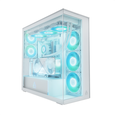 Case Arctic Xtender Vert.GPU White/Tinted Glass