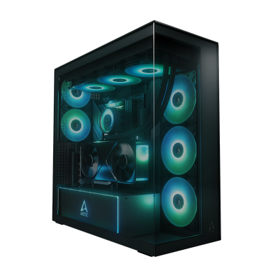 Case Arctic Xtender Vert. GPU Black/Clear Glass